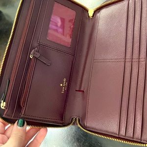 Kate Spade Maroon Passport Travel Wallwt